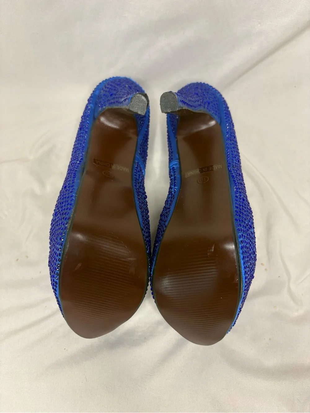 Royal Blue Crystal Platform Pump - Women's Dress Heels